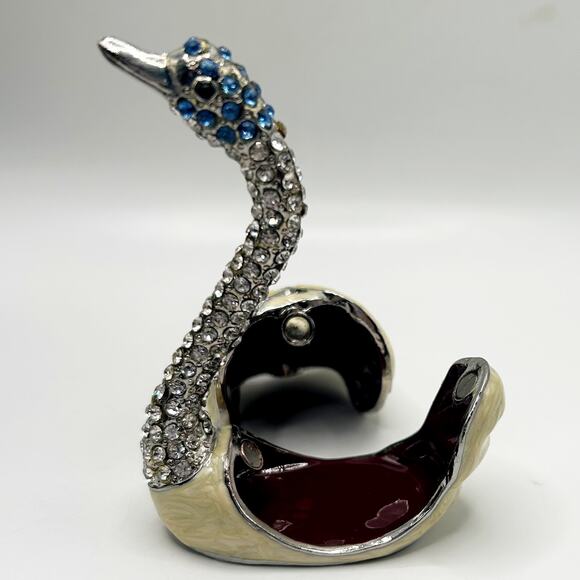 Art Form SERENITY Fine Collectables Trinket Box Gemmed Swan w/ Box and Bag - Picture 5 of 7